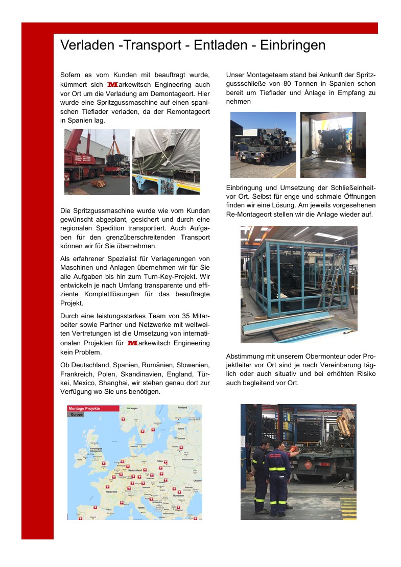 Verladen - Transport - Entladen - Einbringen